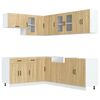 vidaXL 11-daļīgs virtuves skapītis komplekts, Kalmar, ozolkoka