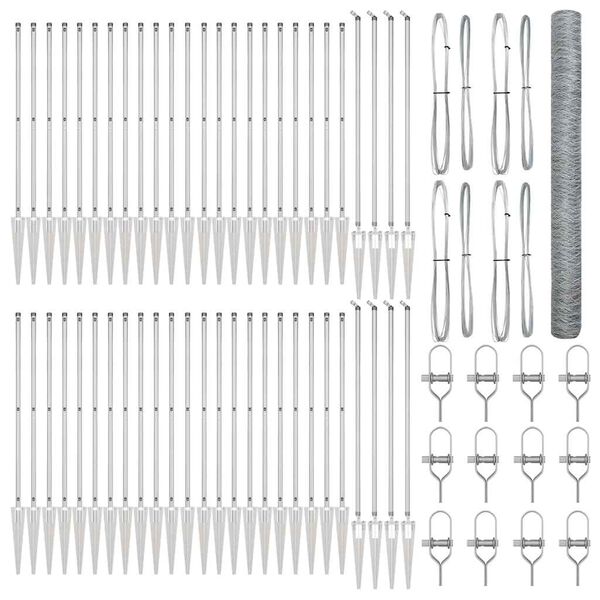 vidaXL Žoga āķis Sudraba 100 x 1,5 m (36 mm siets) Tērauds