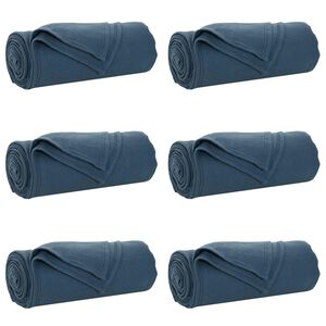 vidaXL Pledu segas 6 gab. Tums zils 200 x 150 cm 2.52 kg Flīss