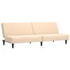 vidaXL divvietīga dīvāngulta ar kājsoliņu, krēmkrāsas samts