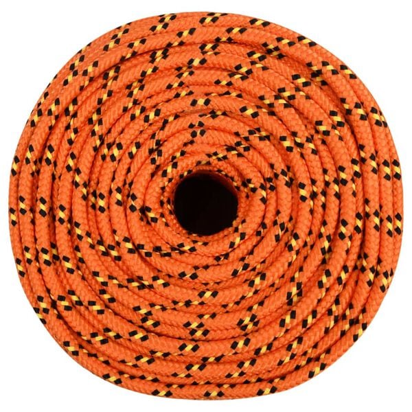 vidaXL laivu virve, oranža, 8 mm, 25 m, polipropilēns