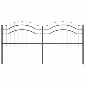 vidaXL Dārza žogs WOERDEN 240 x 115 cm Pulverkrāsots tērauds Pelēka