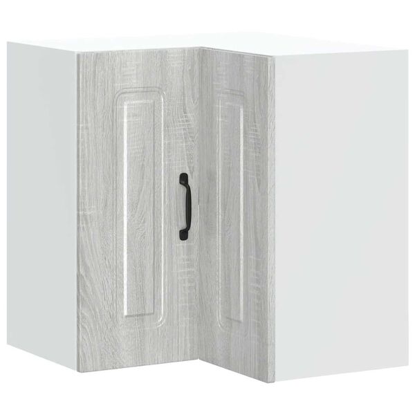 vidaXL virtuves sienas stūra skapis "Kalmar" pelēka koka