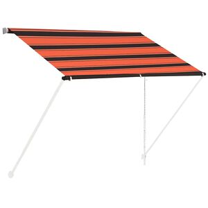 vidaXL izvelkama markīze, 100x150 cm, oranža ar brūnu