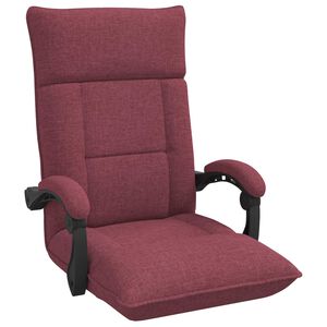 vidaXL Regulējams grīdas krēsls Vīna sarkans Audums
