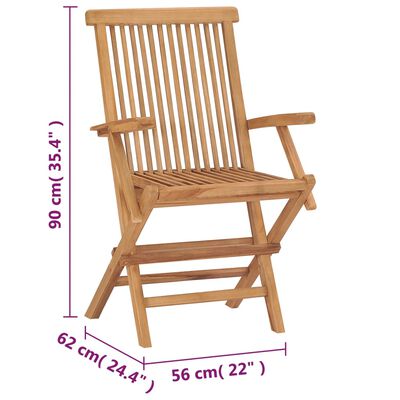 vidaXL saliekami dārza krēsli, 2 gab., masīvs tīkkoks