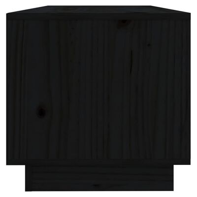 vidaXL TV plaukts, melns, 90x35x35 cm, priedes masīvkoks