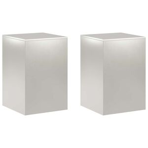 vidaXL Augu statīvs 2 pcs Sudraba 40 x 40 x 60 cm Tērauds