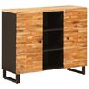 vidaXL Sānu skapis ar durvīm Brūna 90 x 33 x 75 cm Cieta mango koksne