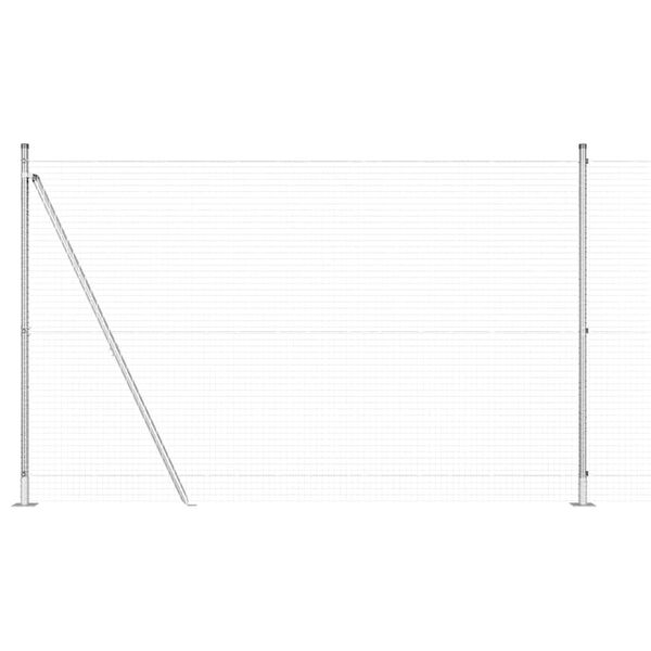 vidaXL Žoga āķis Sudraba 10 x 1,6 m (25 x 25 mm siets) Tērauds