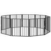 vidaXL Suņu vārti 10 pcs Melns 60 x 60 cm Cinkots tērauds