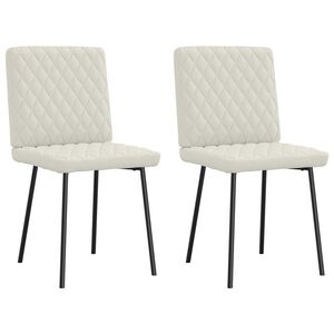 vidaXL virtuves krēsli, 2 gab., krēmkrāsas samts