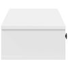 vidaXL sienas plaukts ar atvilktnēm, balts, 60x28x15cm, skaidu plāksne