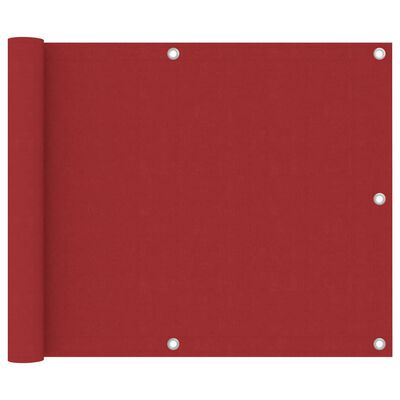 vidaXL balkona aizslietnis, 75x600 cm, sarkans audums