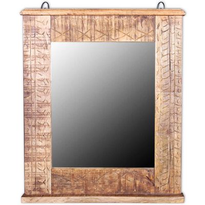 vidaXL vannas istabas izlietnes skapis ar spoguli, mango masīvkoks