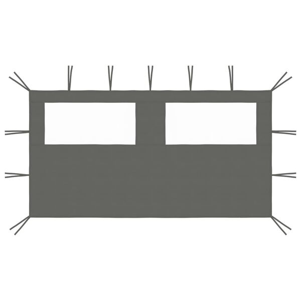 vidaXL dārza nojumes siena ar logiem, 4x2 m, antracītpelēka