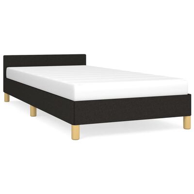 vidaXL gultas rāmis ar galvgali, melns, 90x200 cm, audums