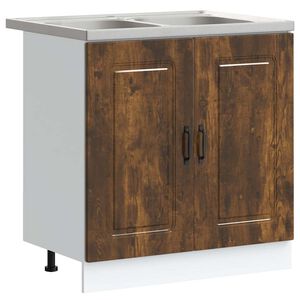 vidaXL Virtuves Skapis ar durvīm Kalmar 2 pcs Brūna 80 x 46 x 81.5 cm