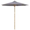 vidaXL Dārza parasols Tum&scaron;i pelēks &Oslash; 240 x 260 cm Bambuss