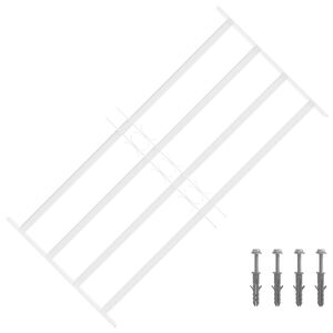 vidaXL Dro&scaron;ības restes logiem ar 4 &scaron;ķērsbāriem 63-114 cm