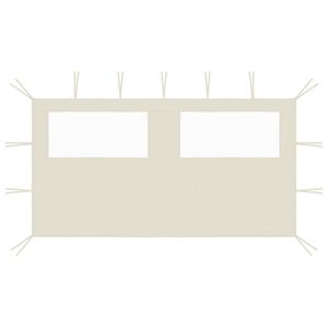 vidaXL dārza nojumes siena ar logiem, 4x2 m, krēmkrāsas