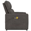 vidaXL masāžas krēsls, paceļams, tum&scaron;i pelēks mikro&scaron;ķiedras audums