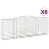 vidaXL arkveida gabiona grozi, 8 gb., 400x50x140/160cm, cinkota dzelzs