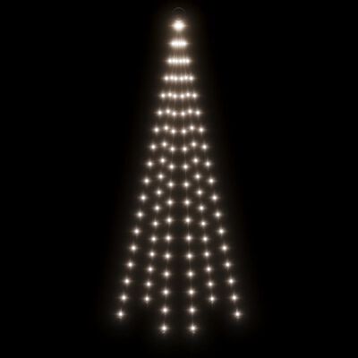 vidaXL Ziemassvētku egle karoga mastam, 108 vēsi baltas LED, 180 cm