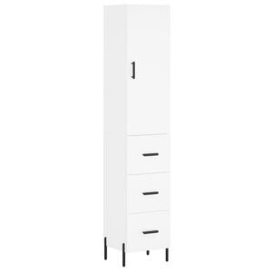 vidaXL augstais skapītis, balts, 34,5x34x180 cm, inženierijas koks