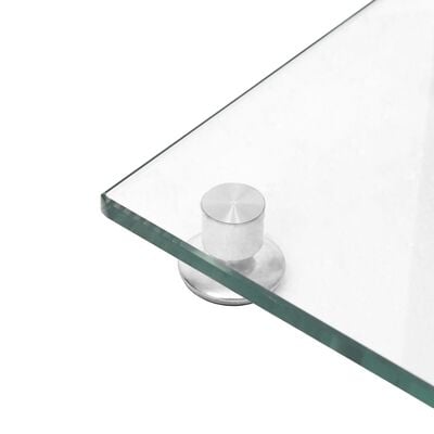 vidaXL skaļruņu statīvi, 2 gab., rūdīts stikls, 1 balsts, sudrabaini