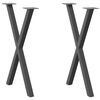 vidaXL ēdamgalda kājas, 2 gab., X-veida, antracīta krāsā, 57x(72-73) cm, tērauds