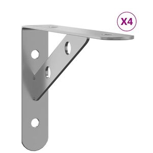 vidaXL plauktu kron&scaron;teini, 4 gab., 15x2,5x11,5 cm sudrabaini, tērauds