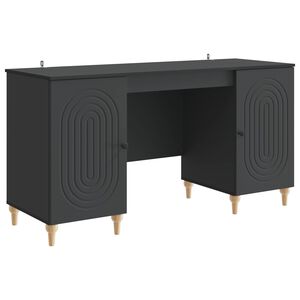 vidaXL Galds Melns 142,5 x 50 x 75 cm Inženierijas koks