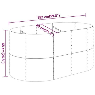 vidaXL augstā puķu kaste, 152x80x68 cm, tērauds, antracītpelēka