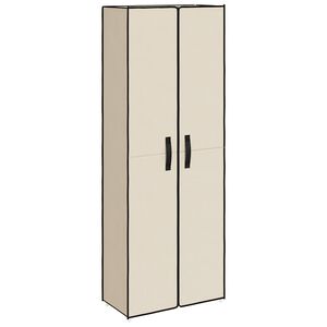 vidaXL apavu skapis, krēmkrāsas, 60x30x166 cm, audums