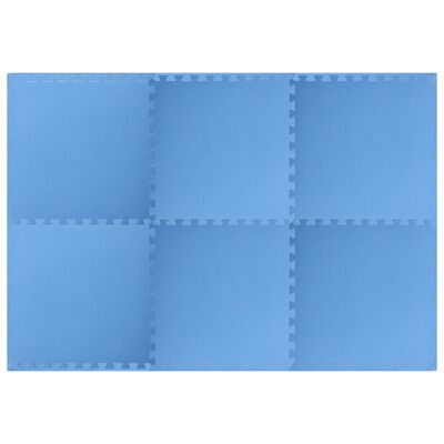 vidaXL grīdas paklājiņi, 6 gab., 2,16 ㎡, EVA putas, zili