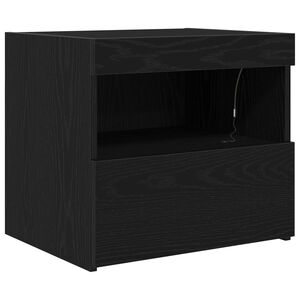 vidaXL Nakts skapītis Melns ozolkoks 50 x 40 x 45 cm Inženierijas koks