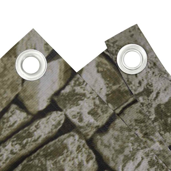 vidaXL balkona aizslietnis, PVC, 600x120 cm, akmens imitācija