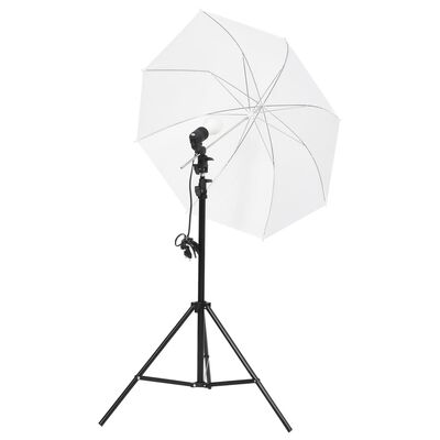 vidaXL fotostudijas apgaismojums, trijkāji un lietussargi