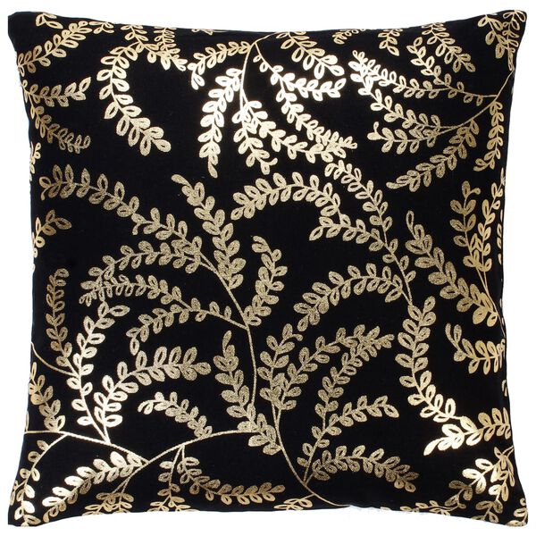 vidaXL spilveni, 2 gab., zelta folija raksts, 40x40 cm, melna kokvilna