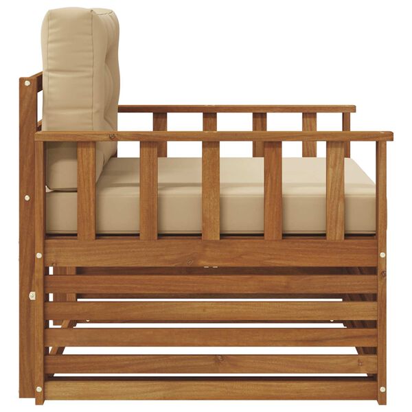 vidaXL Āra dīvānu komplekts Cieta akācijas koks un poliesters Dabiska