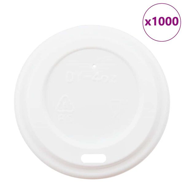 vidaXL papīra kafijas tasīšu vāki Ø60 mm 4oz 1000 gab. Balta plastmasa
