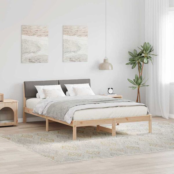 vidaXL Gultas rāmis Braun un taupe 150 x 200 cm Priedes masīvkoks
