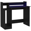 vidaXL rakstāmgalds, LED, 97x45x90 cm, inženierijas koks, melns