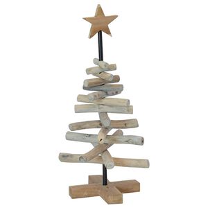 vidaXL Ziemassvētku eglīte Brūna 60 cm Masīvs tīkkoks
