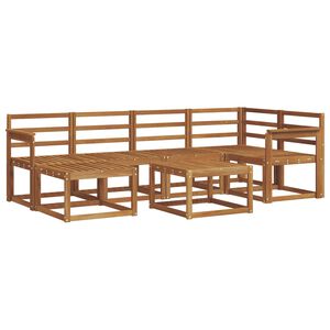 vidaXL Āra dīvānu komplekts 7 pcs Dabiska Cietā akācijas koks