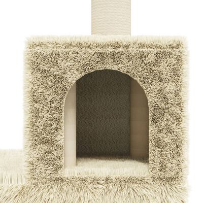 vidaXL kaķu māja ar sizala stabiem nagu asināšanai, 188 cm, krēmkrāsas