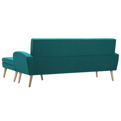 vidaXL stūra dīvāns, zaļš, 186x136x79 cm, auduma apdare