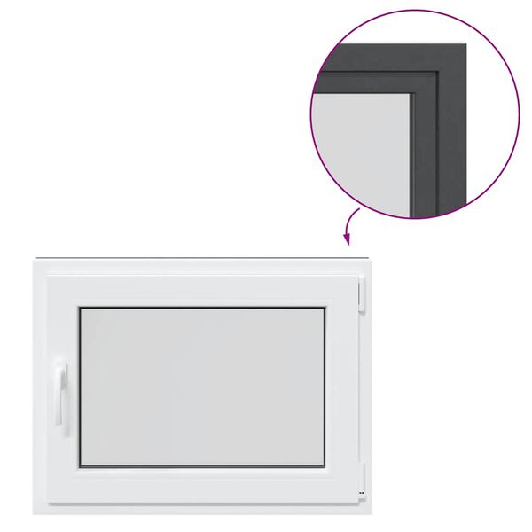 vidaXL pagraba logs "RISOR", 80x50 cm, verami un atgāžami, DIN, pa labi, antracīts