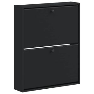 vidaXL Sienā piestiprināms apavu skapis BREDA 71 x 17 x 86 cm Melns